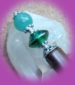 Aventurine and green lustre bead